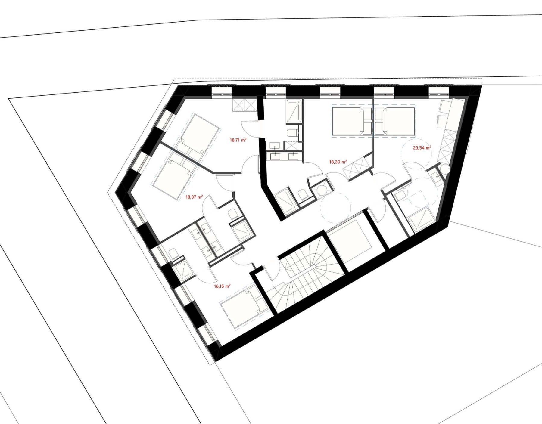 Plan d'un étage courant