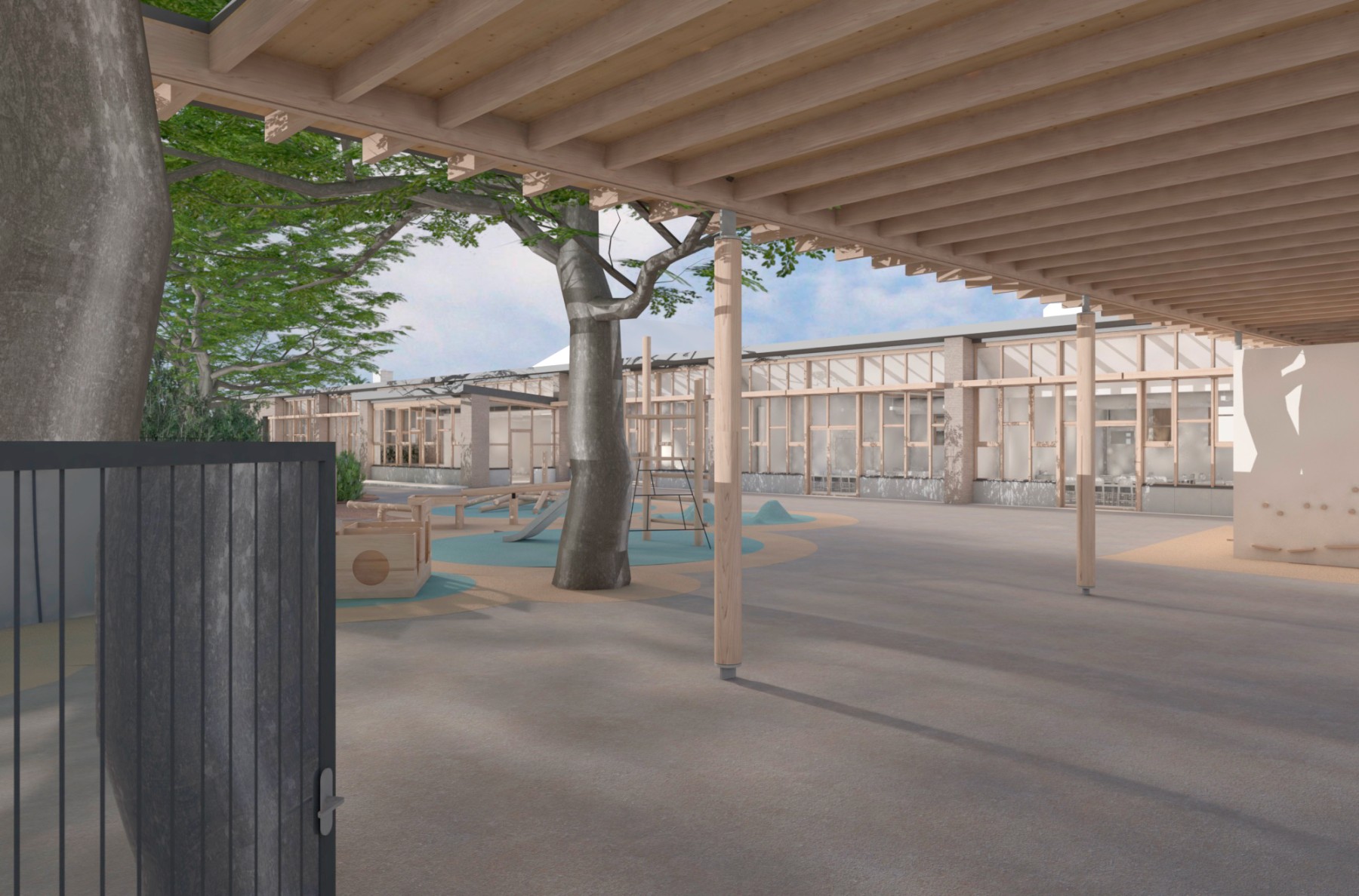 Cour Oasis de l'école maternelle Charles Perrault - Viry-Chatillon