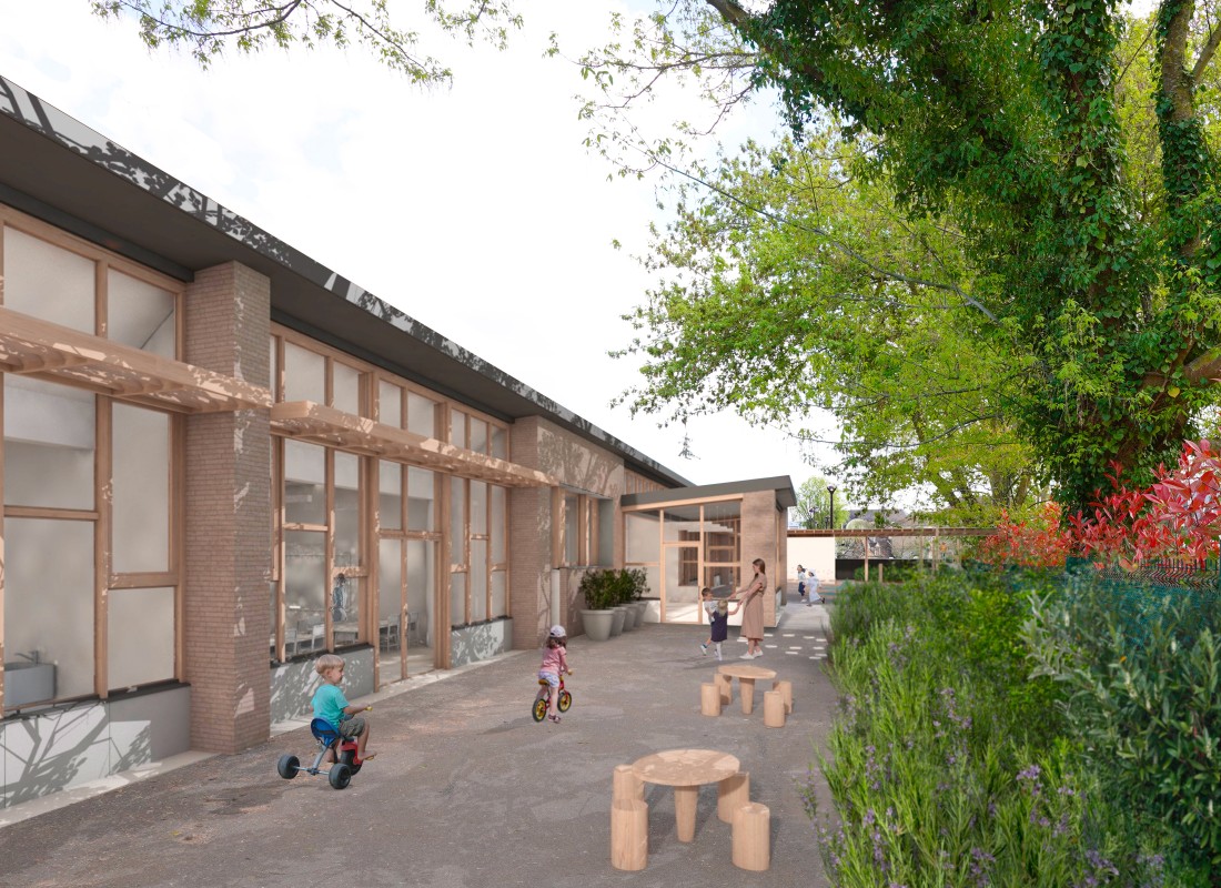Cour Oasis de l'&eacute;cole maternelle Charles Perrault - Viry-Chatillon
