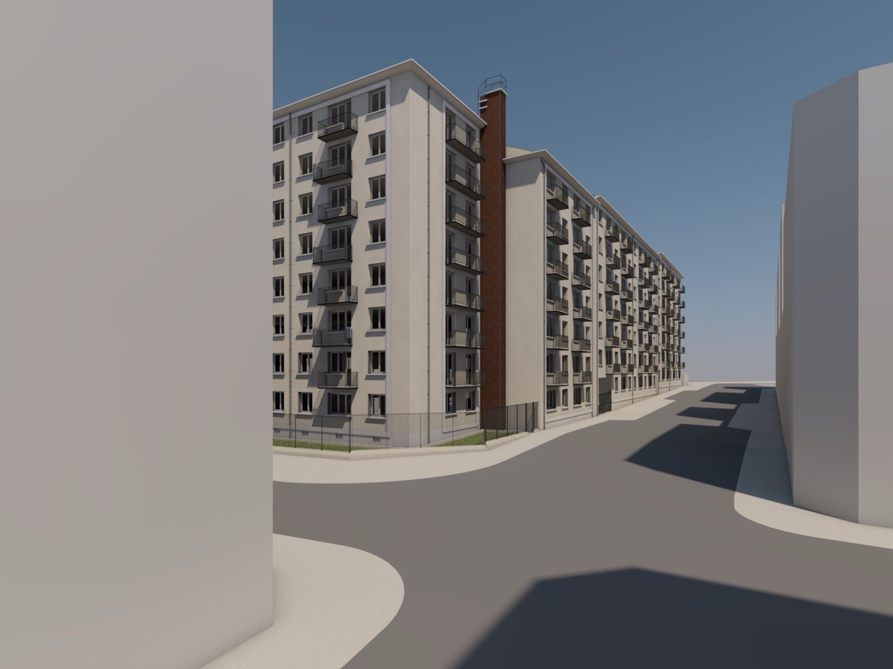 Vue du projet depuis l'angle sud (déclaration préalable)