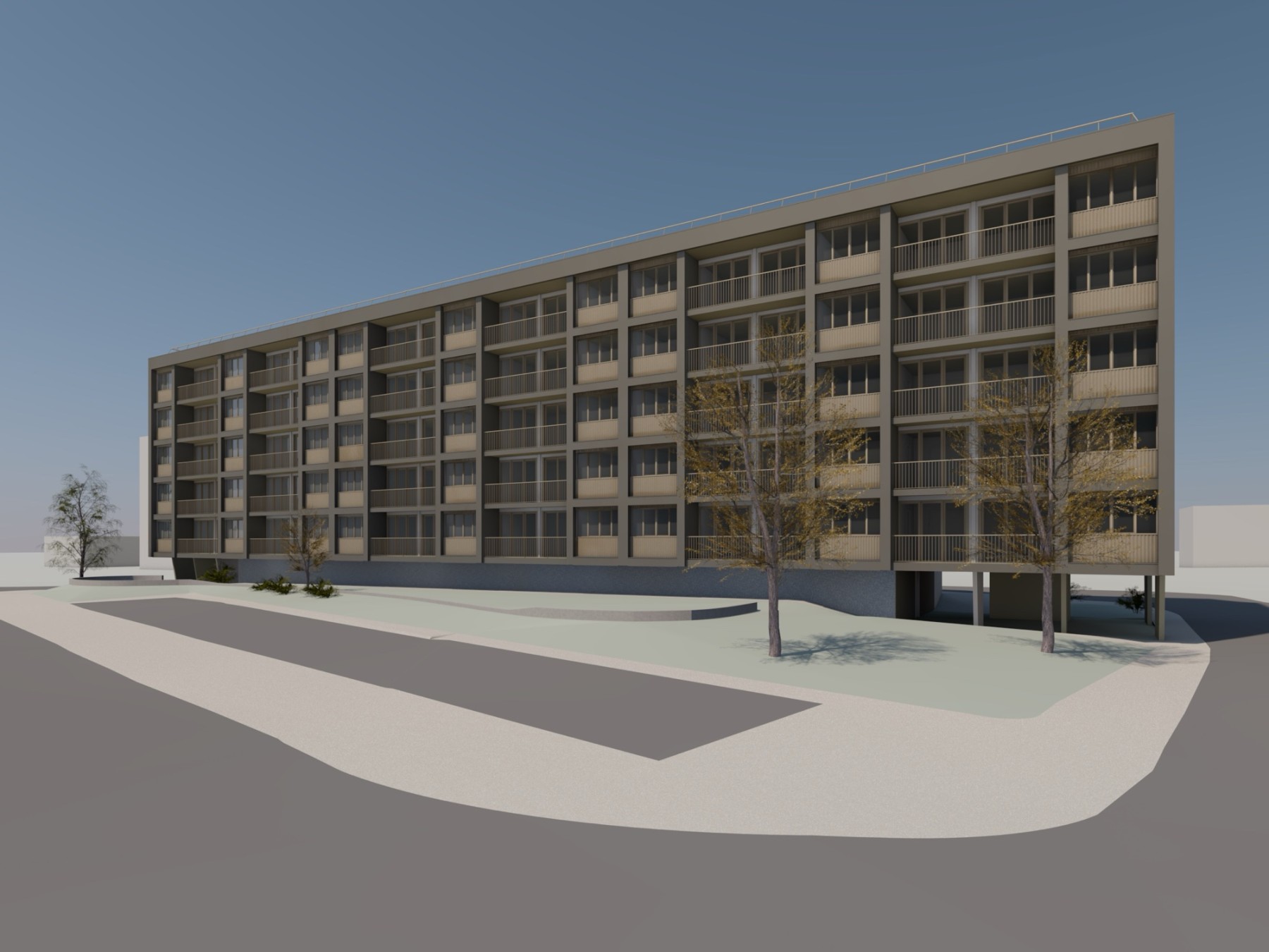 Façade sud, variante 2 de l'avant-projet sommaire