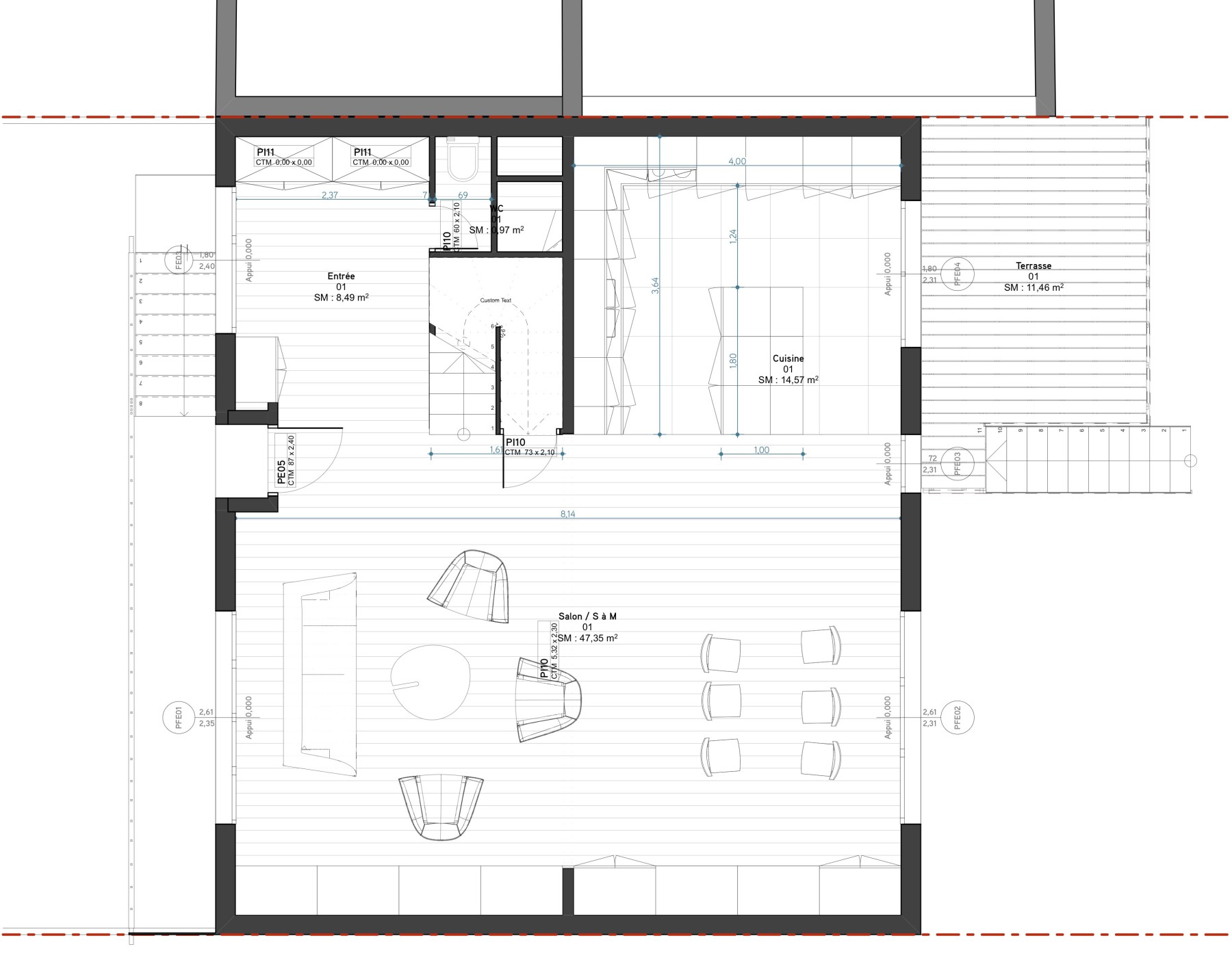 Maison à Chatillon – dessin 2
