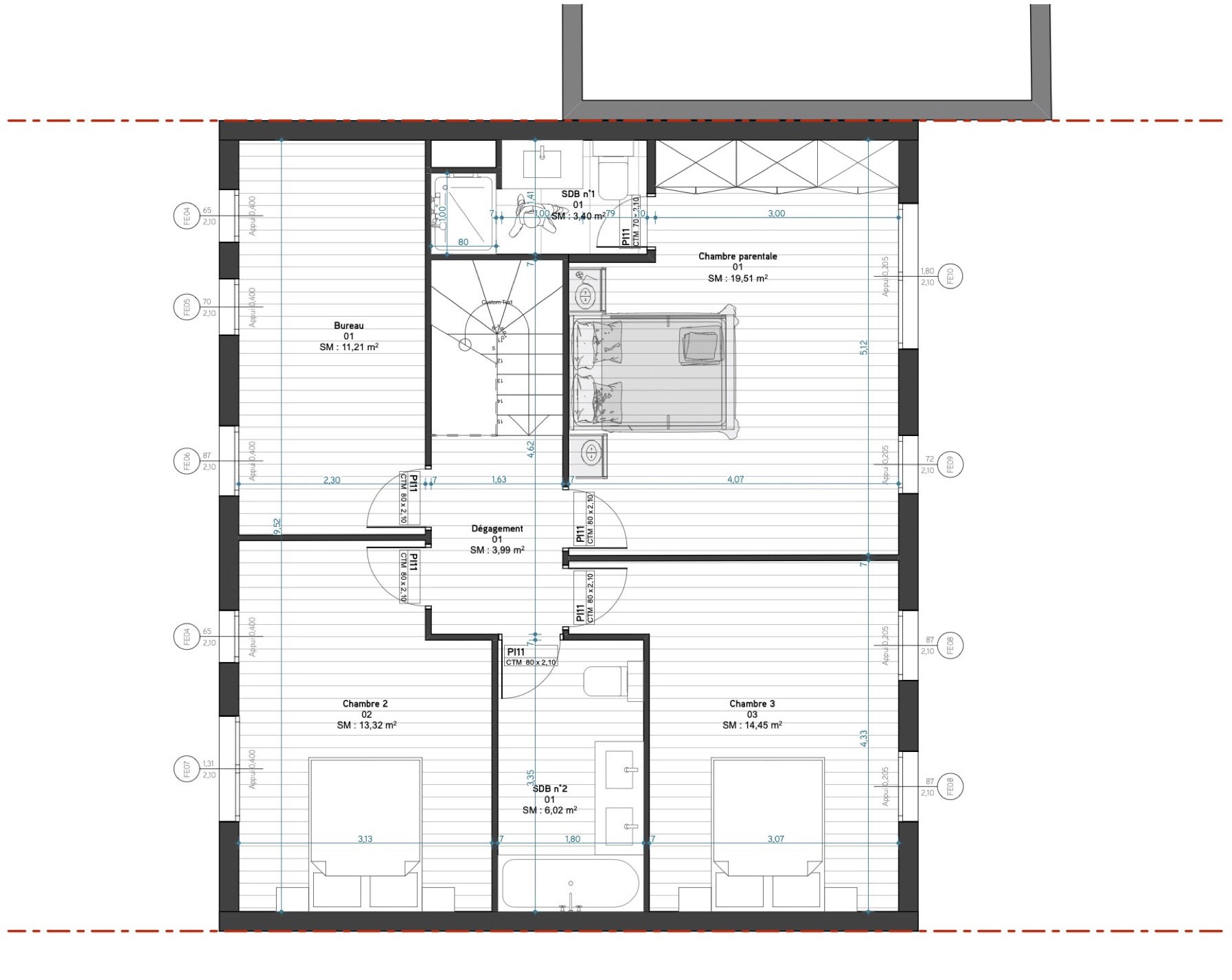 Maison à Chatillon – dessin 3