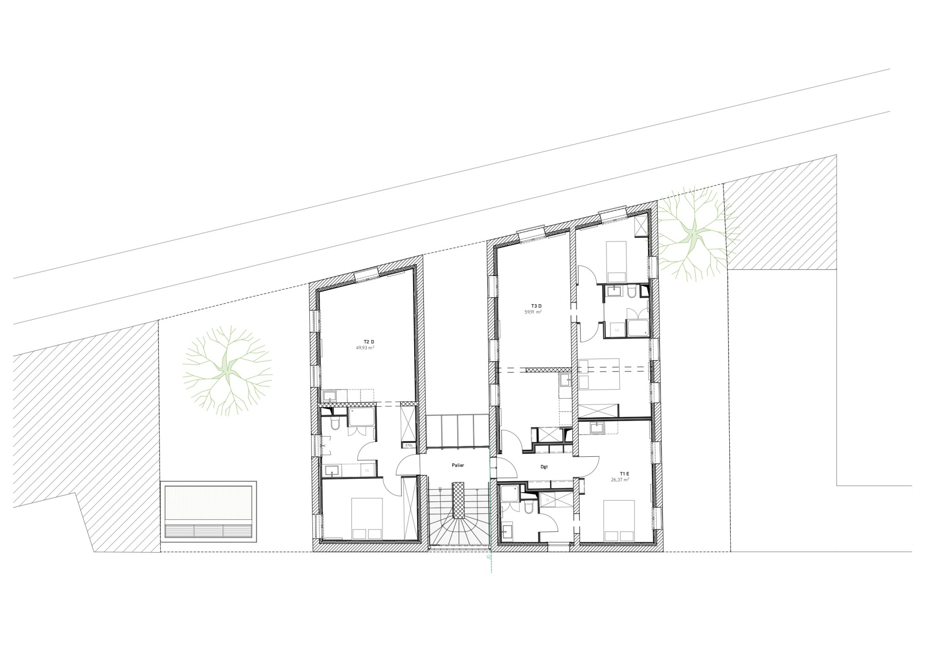 8 logements collectifs à Montreuil – dessin 2